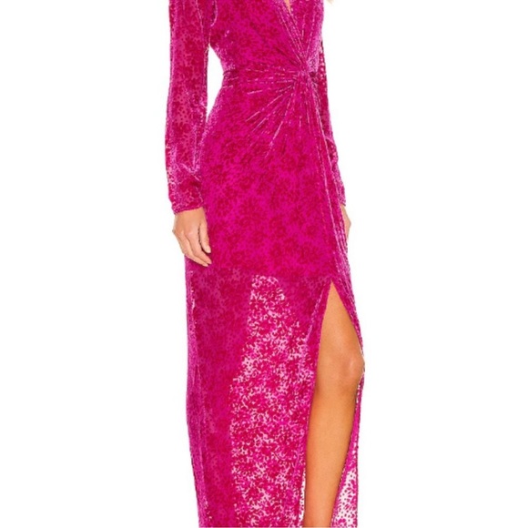 NWT Veronica Beard Ruthie Burnout Magenta Velvet Dress Gown Size 4 Women - Picture 2 of 7